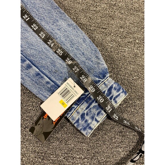 Members Only SpongeBob Jacket Blue Denim Jean Trucker Bomber Coat Mens Sz Medium - Picture 8 of 12